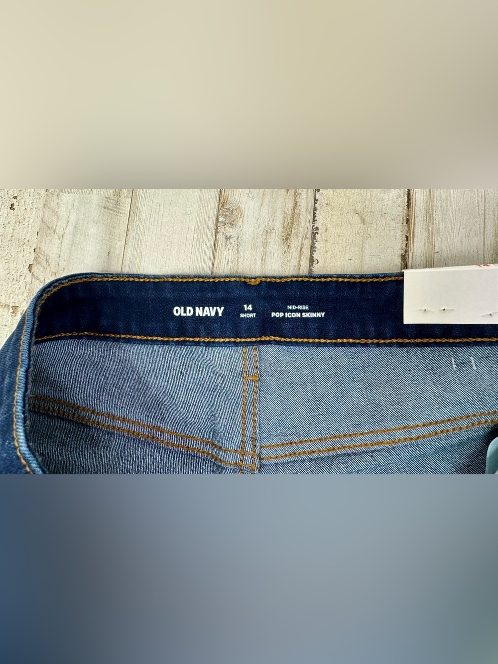 Old Navy Jeans Womens 14S Pop Icon Skinny Mid Rise Button Blue NWT - Picture 5 of 12